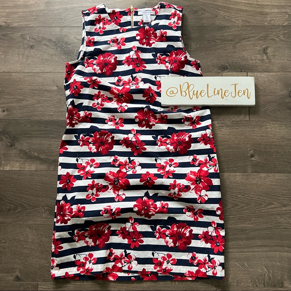 Tabitha Webb Striped Floral Shift Dress